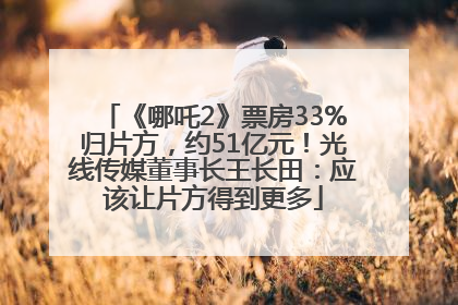 《哪吒2》票房33%归片方，约51亿元！光线传媒董事长王长田：应该让片方得到更多