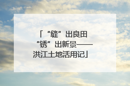 “缝”出良田 “锈”出新景——洪江土地活用记
