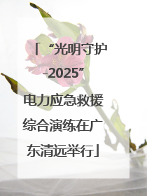 “光明守护-2025”电力应急救援综合演练在广东清远举行