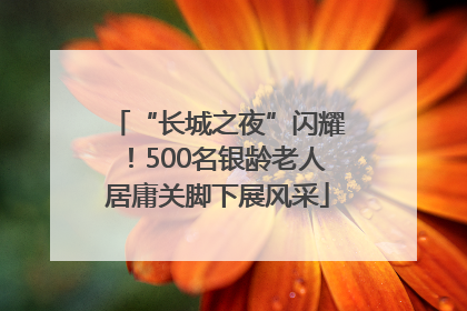 “长城之夜”闪耀！500名银龄老人居庸关脚下展风采