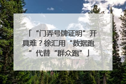 “门弄号牌证明”开具难？徐汇用“数据跑”代替“群众跑”