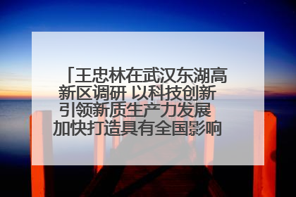 王忠林在武汉东湖高新区调研 以科技创新引领新质生产力发展 加快打造具有全国影响力的科技创新高地