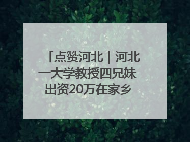 点赞河北｜河北一大学教授四兄妹出资20万在家乡设立“奖学金”，13年为320名农村学生种下“希望的种子”