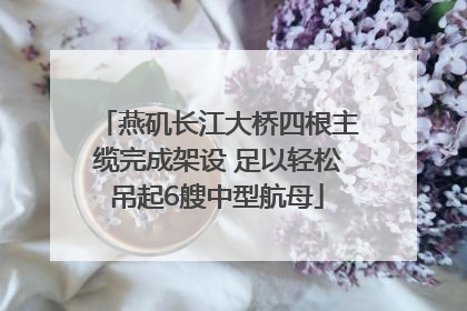 燕矶长江大桥四根主缆完成架设 足以轻松吊起6艘中型航母