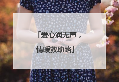 爱心润无声，情暖救助路