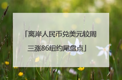 离岸人民币兑美元较周三涨86纽约尾盘点