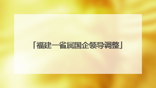 福建一省属国企领导调整