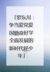 罗东川：争当爱党爱国勤奋好学全面发展的新时代好少年