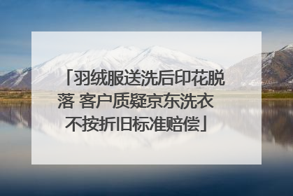 羽绒服送洗后印花脱落 客户质疑京东洗衣不按折旧标准赔偿