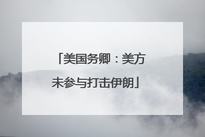 美国务卿：美方未参与打击伊朗