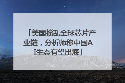 美国搅乱全球芯片产业链，分析师称中国AI生态有望出海