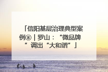 信阳基层治理典型案例⑧｜罗山：“微品牌”调出“大和谐”