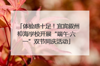体验感十足！宜宾叙州樟海学校开展“端午·六一”双节同庆活动