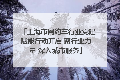 上海市网约车行业党建赋能行动开启 聚行业力量 深入城市服务
