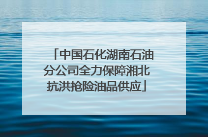 中国石化湖南石油分公司全力保障湘北抗洪抢险油品供应