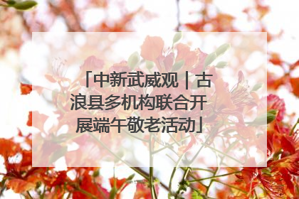 中新武威观｜古浪县多机构联合开展端午敬老活动