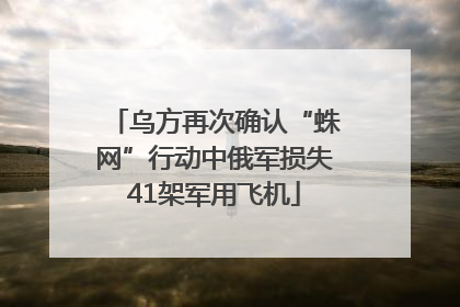 乌方再次确认“蛛网”行动中俄军损失41架军用飞机