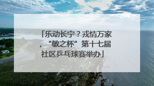 乐动长宁？戎情万家，“敏之杯”第十七届社区乒乓球赛举办
