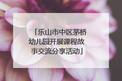 乐山市中区茅桥幼儿园开展课程故事交流分享活动
