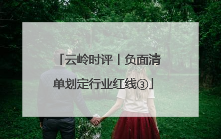 云岭时评丨负面清单划定行业红线③