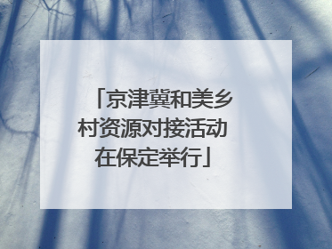 京津冀和美乡村资源对接活动在保定举行