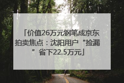 价值26万元钢笔成京东拍卖焦点：沈阳用户“捡漏”省下22.5万元