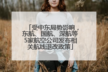 受中东局势影响，东航、国航、深航等5家航空公司发布相关航线退改政策