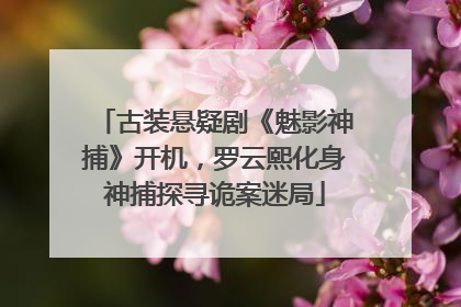 古装悬疑剧《魅影神捕》开机，罗云熙化身神捕探寻诡案迷局