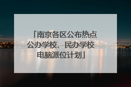 南京各区公布热点公办学校、民办学校电脑派位计划