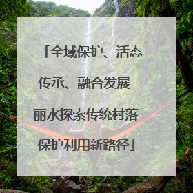 全域保护、活态传承、融合发展 丽水探索传统村落保护利用新路径