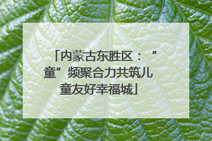 内蒙古东胜区：“童”频聚合力共筑儿童友好幸福城