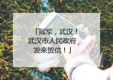 冠军，武汉！武汉市人民政府发来贺信！