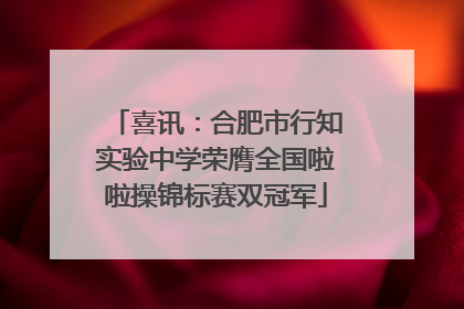 喜讯：合肥市行知实验中学荣膺全国啦啦操锦标赛双冠军