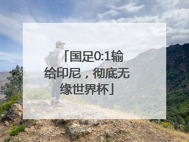 国足0:1输给印尼，彻底无缘世界杯