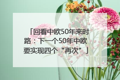 回看中欧50年来时路：下一个50年中欧要实现四个“再次”