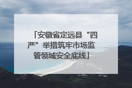 安徽省定远县“四严”举措筑牢市场监管领域安全底线