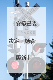 安徽省委决定：杨森履新