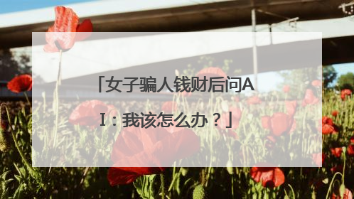 女子骗人钱财后问AI：我该怎么办？