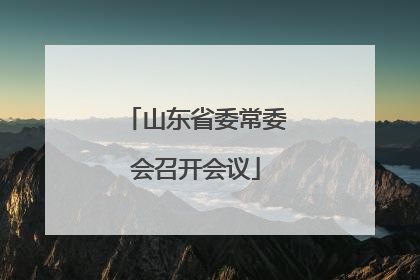 山东省委常委会召开会议