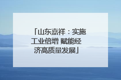 山东嘉祥：实施工业倍增 赋能经济高质量发展