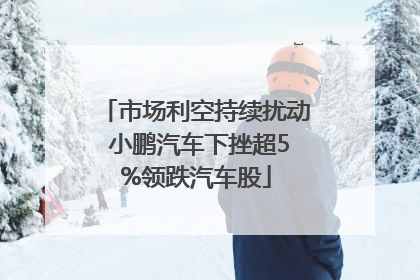 市场利空持续扰动 小鹏汽车下挫超5%领跌汽车股