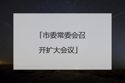 市委常委会召开扩大会议