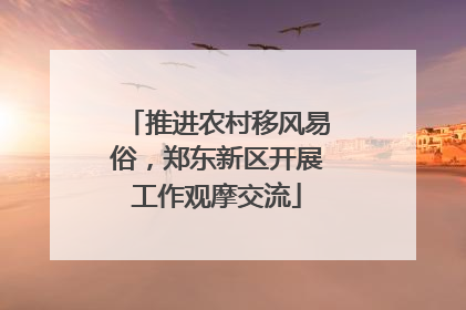 推进农村移风易俗，郑东新区开展工作观摩交流