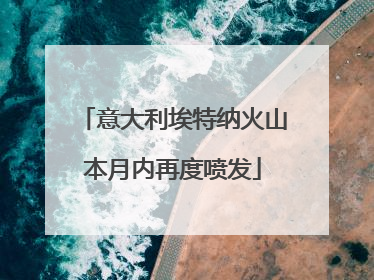 意大利埃特纳火山本月内再度喷发
