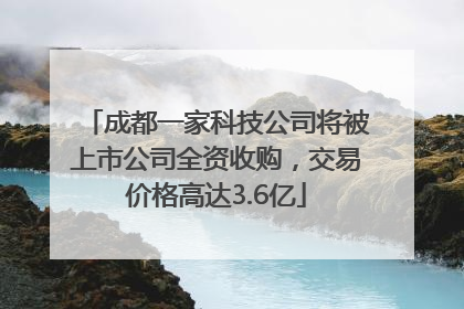 成都一家科技公司将被上市公司全资收购，交易价格高达3.6亿