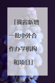 我省新增一批中外合作办学机构和项目
