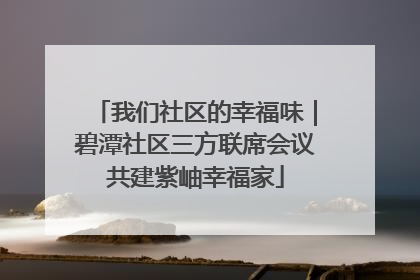 我们社区的幸福味｜碧潭社区三方联席会议共建紫岫幸福家