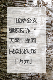 拉萨公安编织反诈“天网”挽回民众损失超千万元
