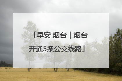 早安 烟台｜烟台开通5条公交线路