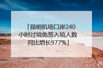 昆明机场口岸240小时过境免签入境人数同比增长977%